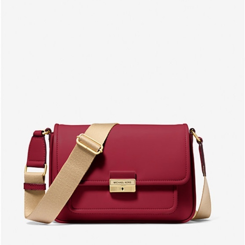 Michael Kors Bradshaw Medium Leather Messenger Bag NWT